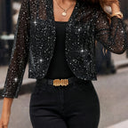 Timeless Glitter Cardigan Blazer - 3/4 Sleeve