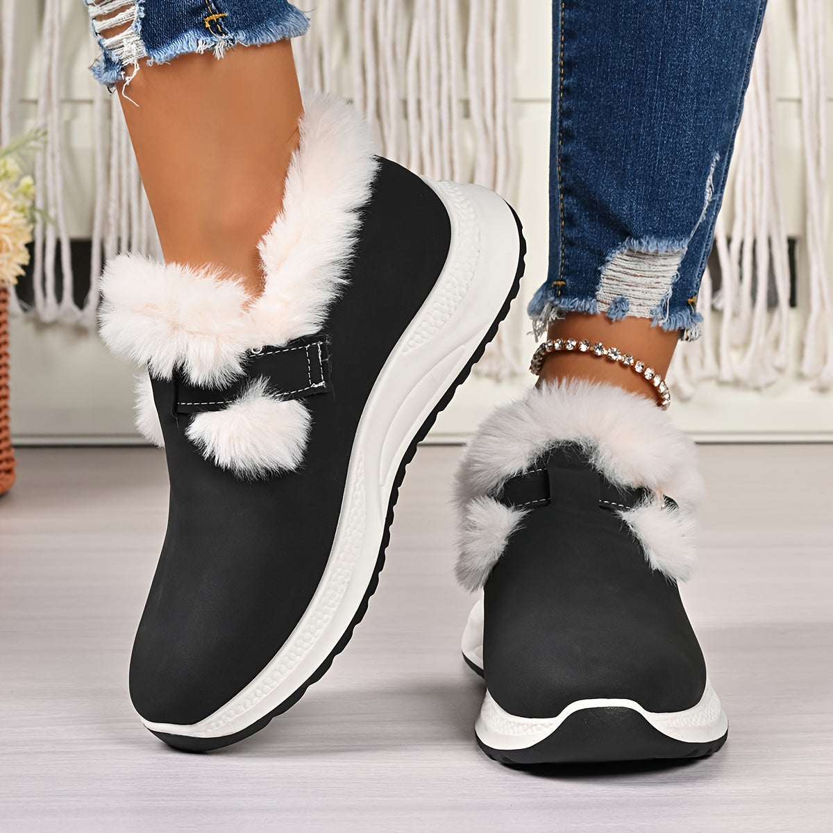 Botas de Neve de Inverno para Mulheres - Aconchegantes e Quentes com Bico Redondo, Sola Macia e PVC, Tamanhos Grandes (Larguras Amplas Disponíveis) para Gelo, Neve e Lama - Botas Casuais e Elegantes para Presentes de Natal, Atividades ao Ar Livre - Adequadas para xxx