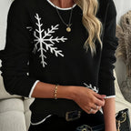 Cozy Red Snowflake Sweater – Women's All-Season Comfort