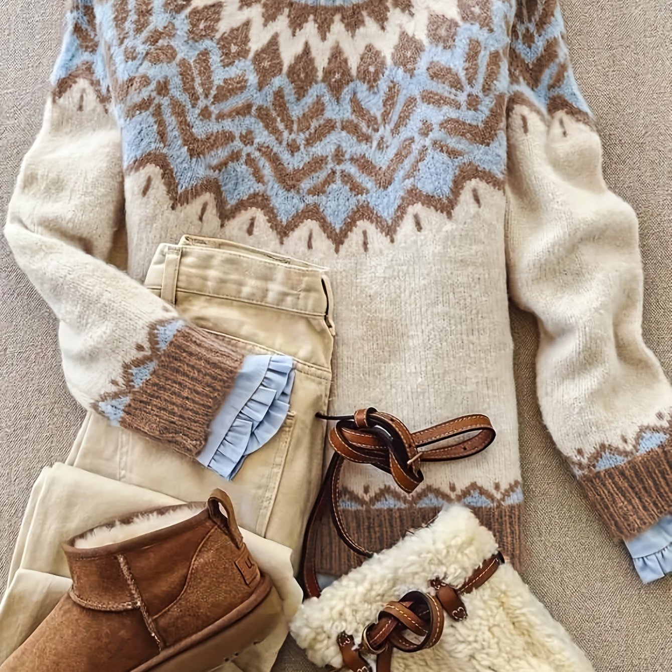 Elegant Minimalist Women's Sweater - Cozy Geometric Knit