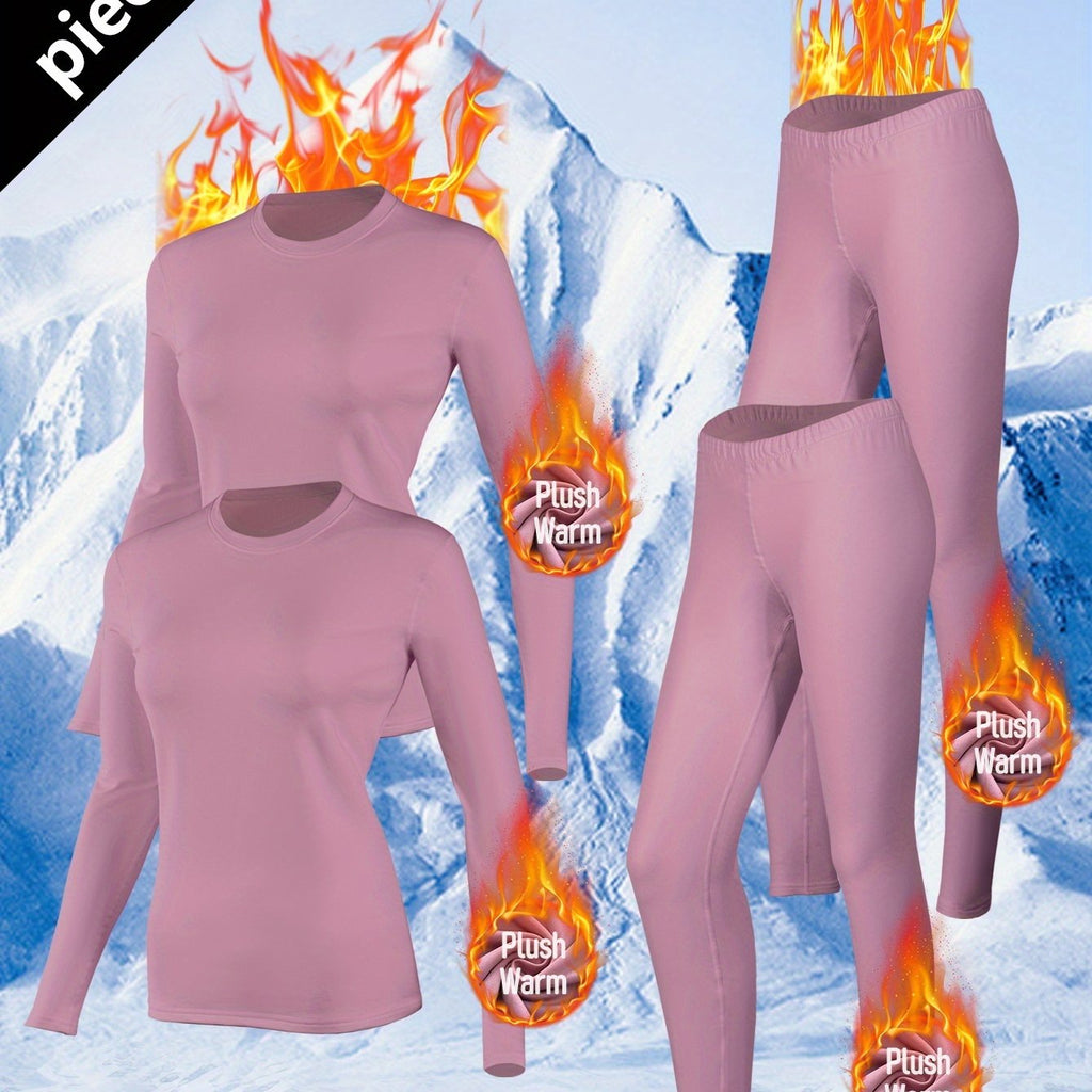Women's Thermal 4-Piece Set with Plush Lining