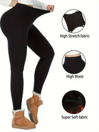 3 Pçs Das Mulheres Velo Térmico Forrado Leggings Esportivos De Cintura Alta, Treino Inverno Quente Calças Grossas Calças De Yoga Macias, Activewear Feminino
