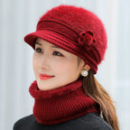 Elegant Faux Fur Winter Hat & Scarf Set for Women
