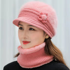 Elegant Faux Fur Winter Hat & Scarf Set for Women
