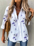 Elegant Loose Fit Women's Printed Long Sleeve Shirt