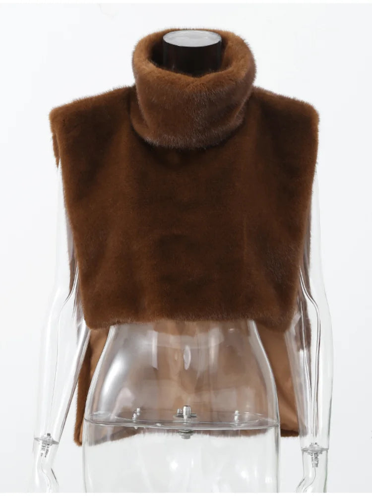 Cozy Brown Faux Fur Vest - Effortless Winter Warmth