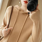 Elegant Hooded Knit Sweater for Women - Autumn/Winter Essential