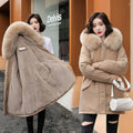 Elegant Women's Hooded Parka - Mid-Length Warmth
