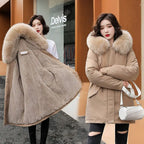 Elegant Women's Hooded Parka - Mid-Length Warmth