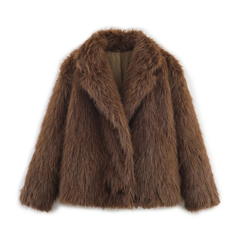 Elegant Faux Fur Women's Jacket - Cozy & Stylish
