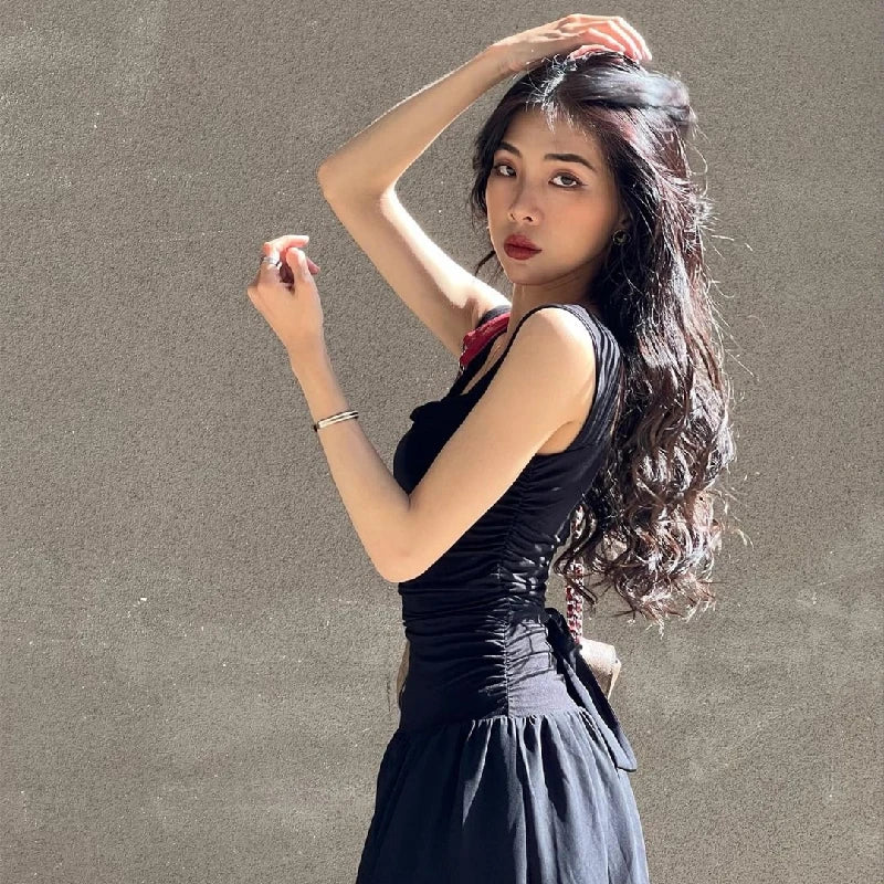 Elegant Ruched Bodycon Maxi Dress - Minimalist Fashion