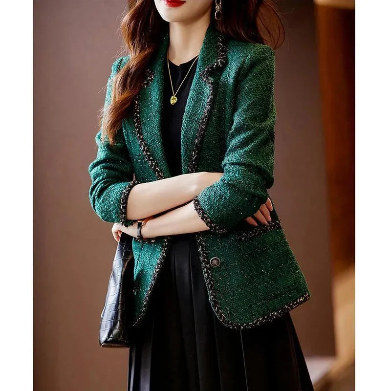Spring Autumn Casual Blazer Jacket Women New Fashion Temperament Slim Ladies Coat Tops Single breasted Elegant Female Blazers