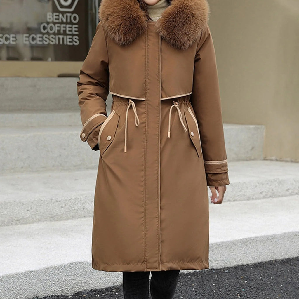 Elegant Women's Winter Cotton Parka with Hood