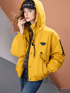 Oversized grosso com capuz parka jaqueta das mulheres inverno casaco quente ao ar livre à prova dwaterproof água puffer blusão casual outerwear