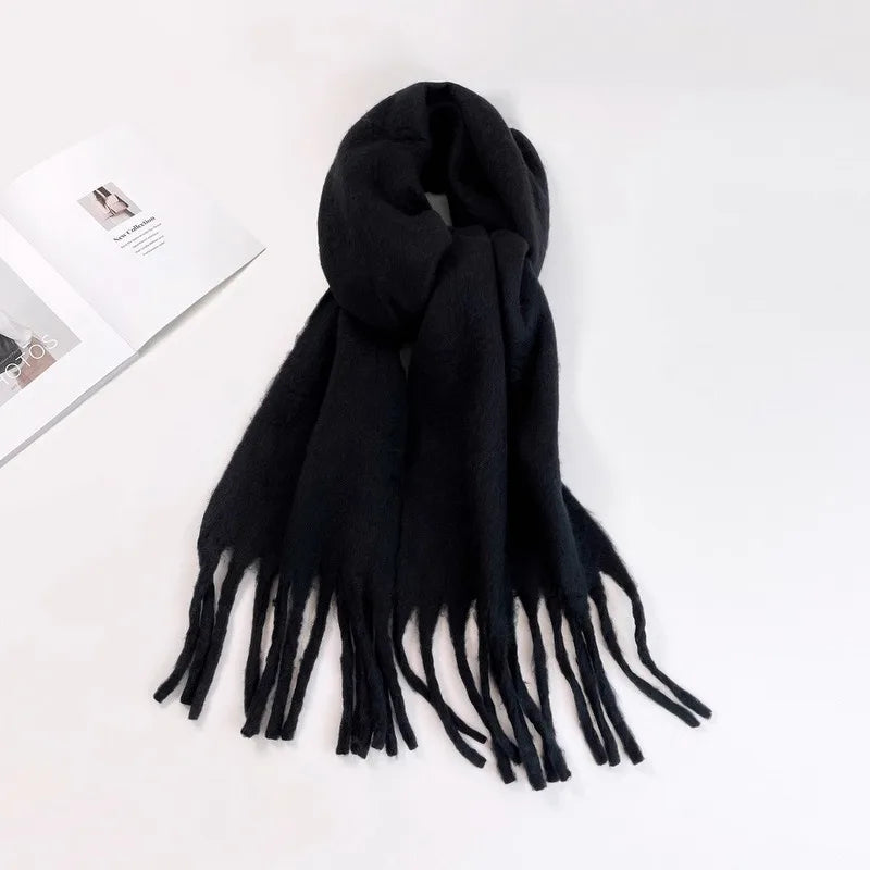 Luxurious Pink Cashmere-Feel Winter Scarf for Women