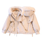 Women's Coats Cotton-Padded Plush Warm 2025 Autumn Winter Parkas Long Sleeve Hooded Fit Casual Outerwear Out Door Jackets