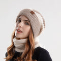 Elegant Winter Knit Hat & Scarf Set for Women