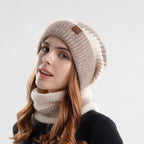 Elegant Winter Knit Hat & Scarf Set for Women