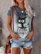 Chic Heart Print Oversized T-Shirt for Women
