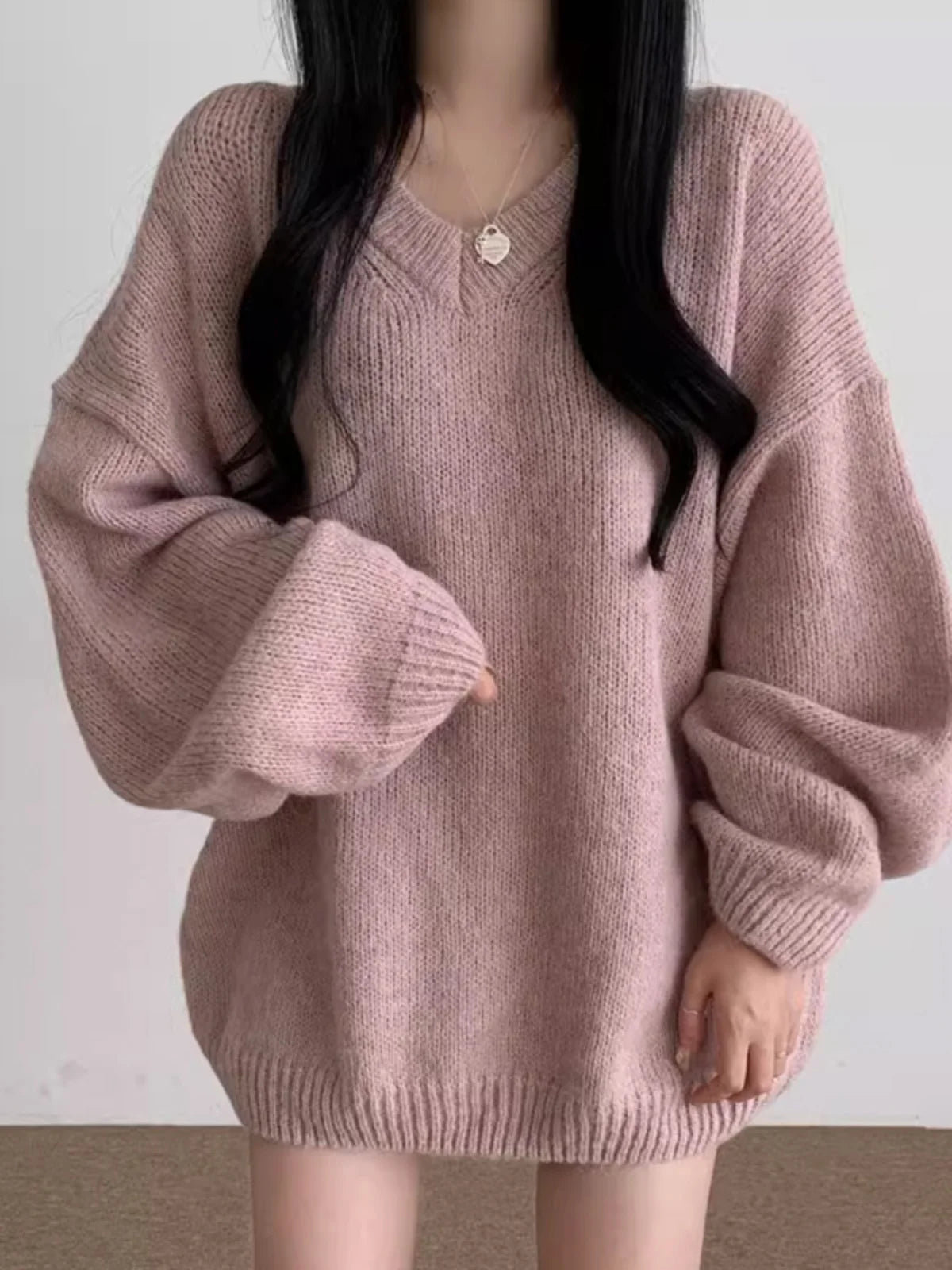 Soft Cozy Knitwear Women's Loose Sle Autumn Winter New Faion V-Ne Long Sve Sweater Korean Commute Sle Outerwear