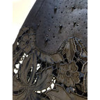 Summer New Heavy Embroidery Rhinestone Denim Patchwork Hook Flower Hollow Lace Straight Leg Wide Leg Pants Casual High Waist ...