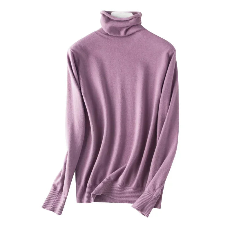 Elegant Turtleneck Slim Fit Women's Knit Sweater