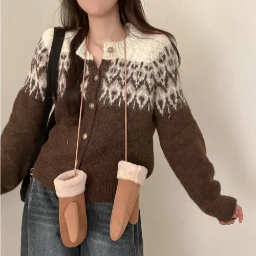 Chic Retro Korean Knitwear Cardigan - Slimming & Stylish