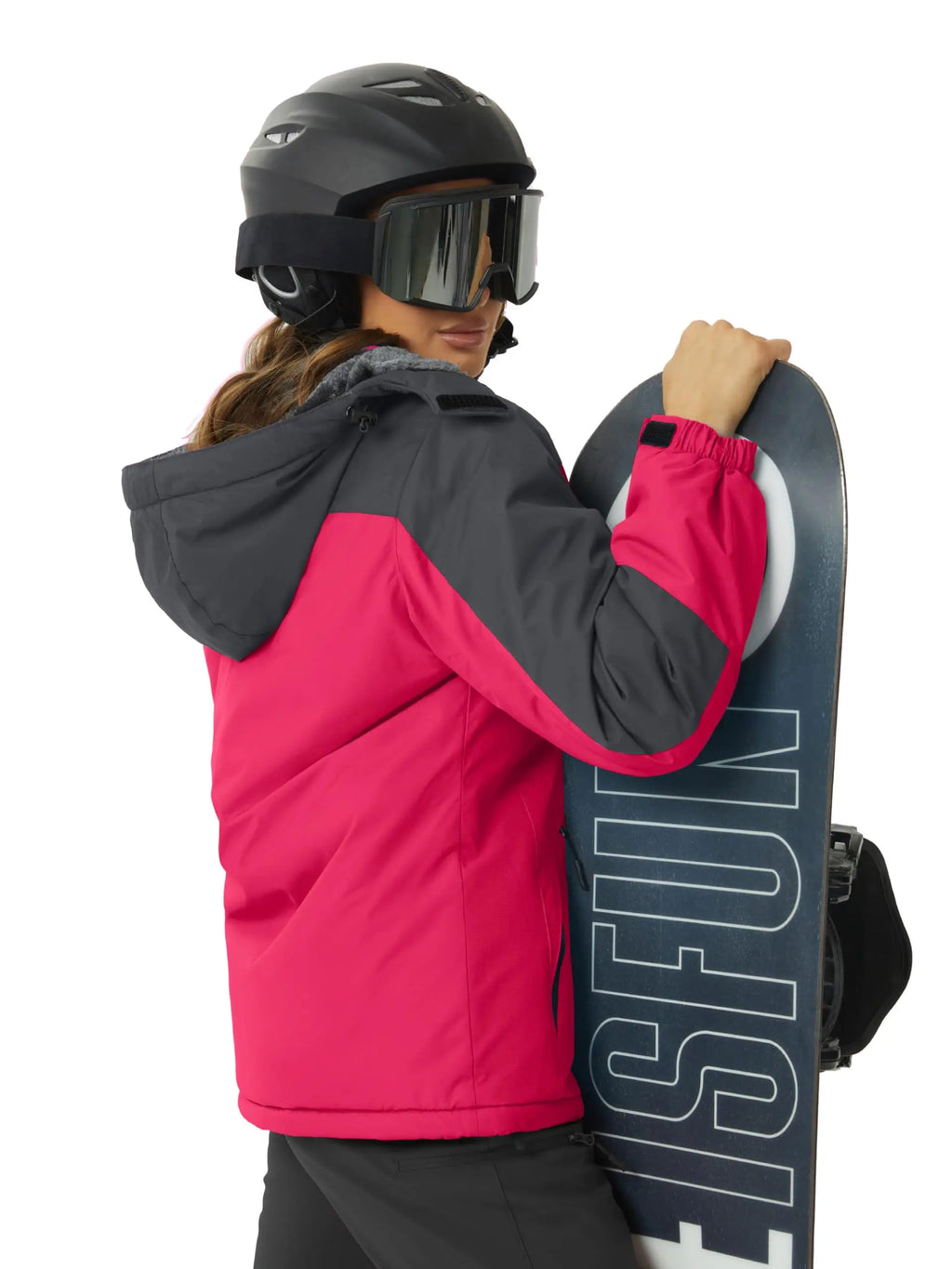 Women's Waterproof Windbreaker Ski Jacket Fleece Lining Warm Winter Snow Coat Multiple pockets Hooded