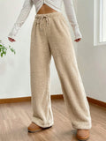 Chic Plush Drawstring Pants - Ultimate Cozy Elegance
