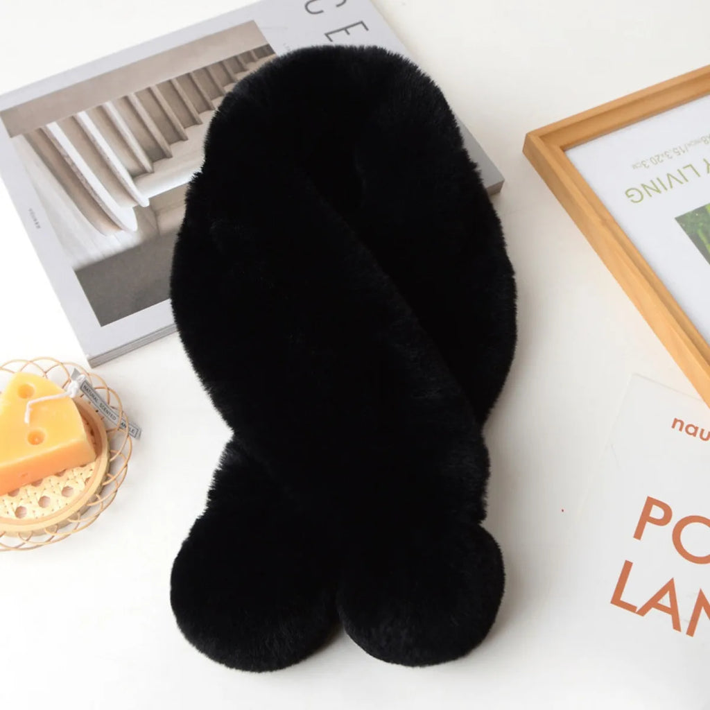 Plush Faux Rabbit Fur Winter Neck Warmer