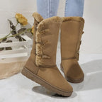 Botas de neve de pelúcia clássicas e bezerro botas femininas de lã sapatos de inverno quentes 2024 inverno novos sapatos femininos d84