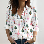 Christmas neon shirt with Christmas bear pattern for women, Christmas lights, Merry Christmas long-sleeved shirt