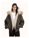 ZAROY Fur Collar Hooded Parka - Gothic Winter Streetwear