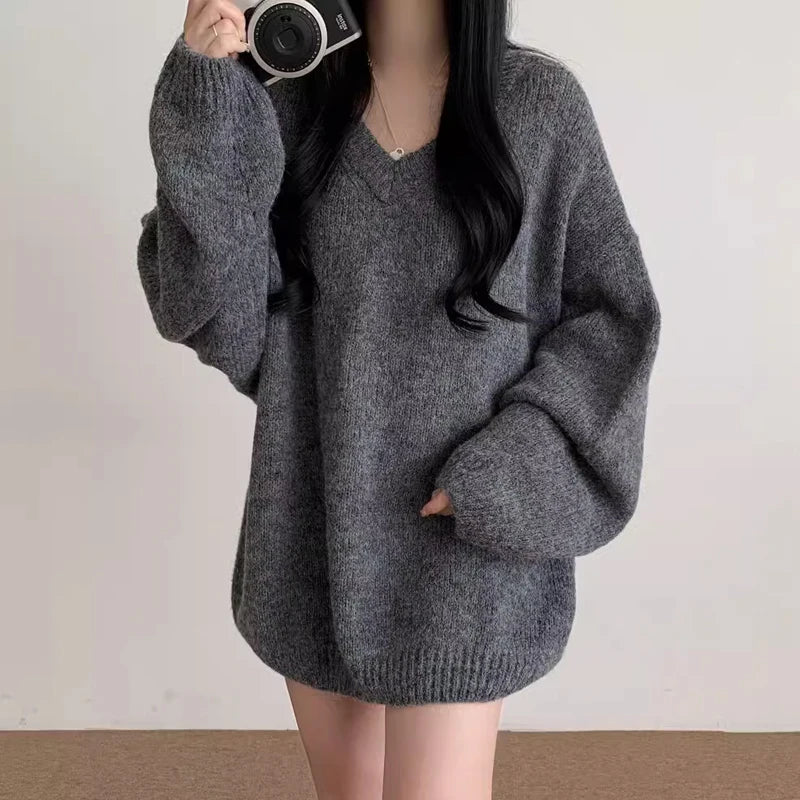 Elegant Cozy Knitwear Women's Loose Fit Sweater