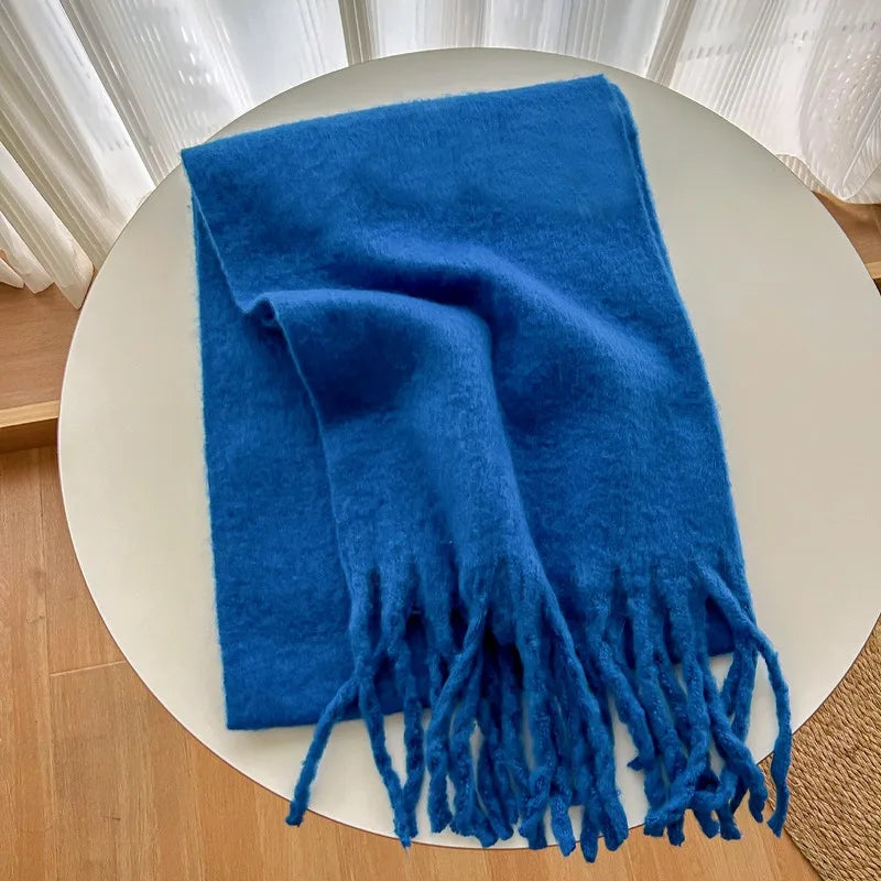 Luxurious Pink Cashmere-Feel Winter Scarf for Women