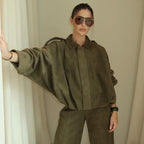 Hxao jaqueta bomber feminina lapela manga longa com zíper jaqueta de camurça feminina 2025 high street recortada jaquetas de corrida casacos outerwears