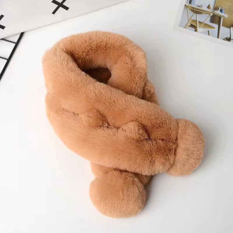 Plush Faux Rabbit Fur Winter Neck Warmer