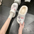 Winter cute women  Slippers Warm Cotton Shoes Casual Slides EVA Plush Shoes Comfortable Light Slippers Indoor Shoes For Couple