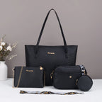 Wave pattern daily commuting large capacity tote bag handbag four piece set fashion trend personality change camera bag