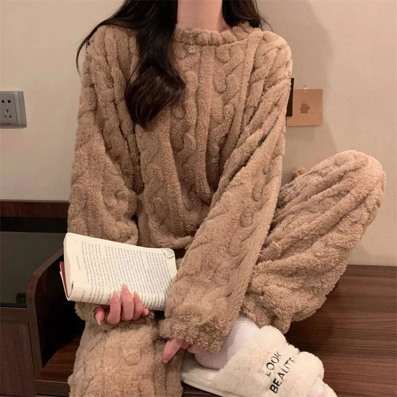 Cozy Velvet Winter Pajama Set for Women