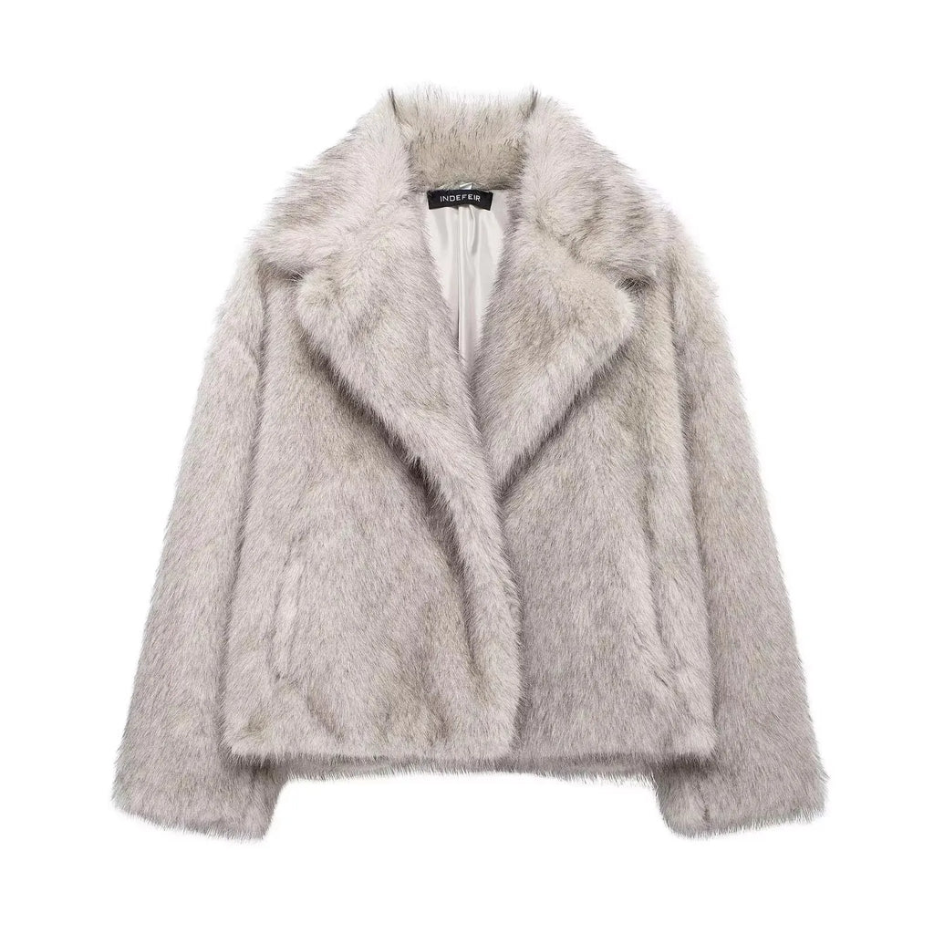 Elegant Faux Fur Women's Jacket - Cozy & Stylish