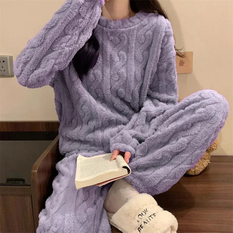 Cozy Velvet Winter Pajama Set for Women