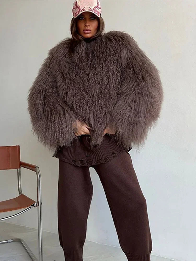 Cozy Faux Fur Cropped Coat for Effortless Winter Style