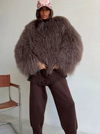 Cozy Faux Fur Cropped Coat for Effortless Winter Style