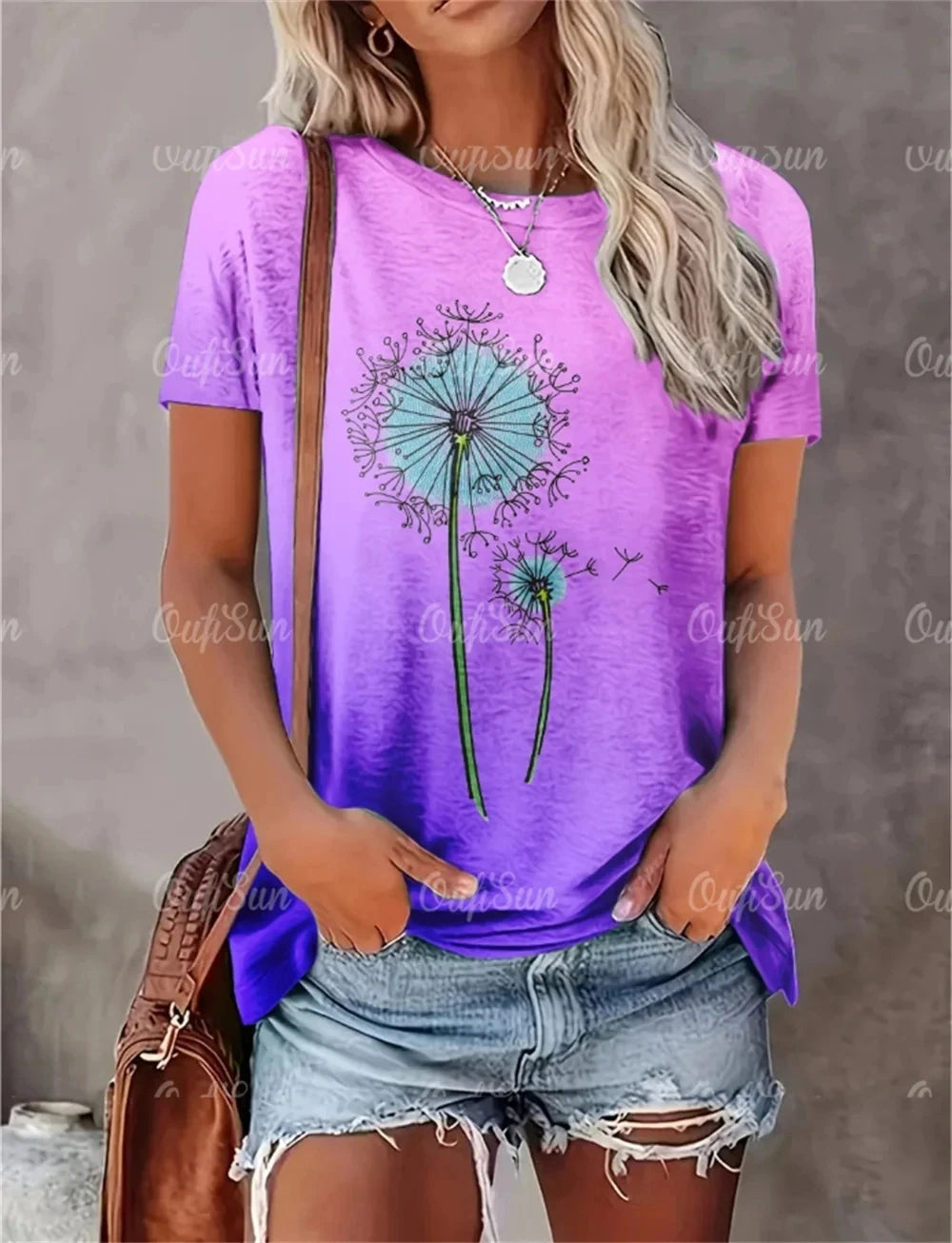 Chic Heart Print Oversized T-Shirt for Women