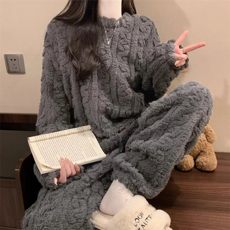 Cozy Velvet Winter Pajama Set for Women