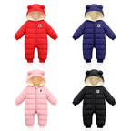Cute Baby Boys Snowsuit New Born baby girls Winter Coat Toddler Clothes Hooded Zip Jumpsuit Baby bunting winter winter baby boy