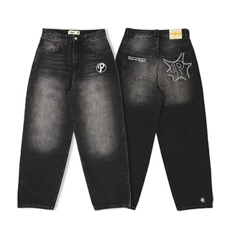 Elegant Embroidered Wide Leg Jeans for Women