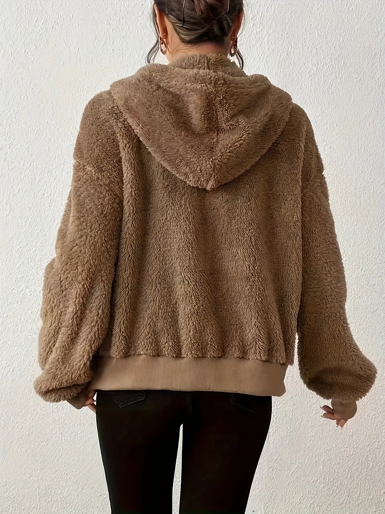 Jaqueta de moletom com capuz feminino outono e inverno com zíper de veludo cardigan top preto cinza solto ajuste