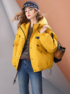 Oversized grosso com capuz parka jaqueta das mulheres inverno casaco quente ao ar livre à prova dwaterproof água puffer blusão casual outerwear